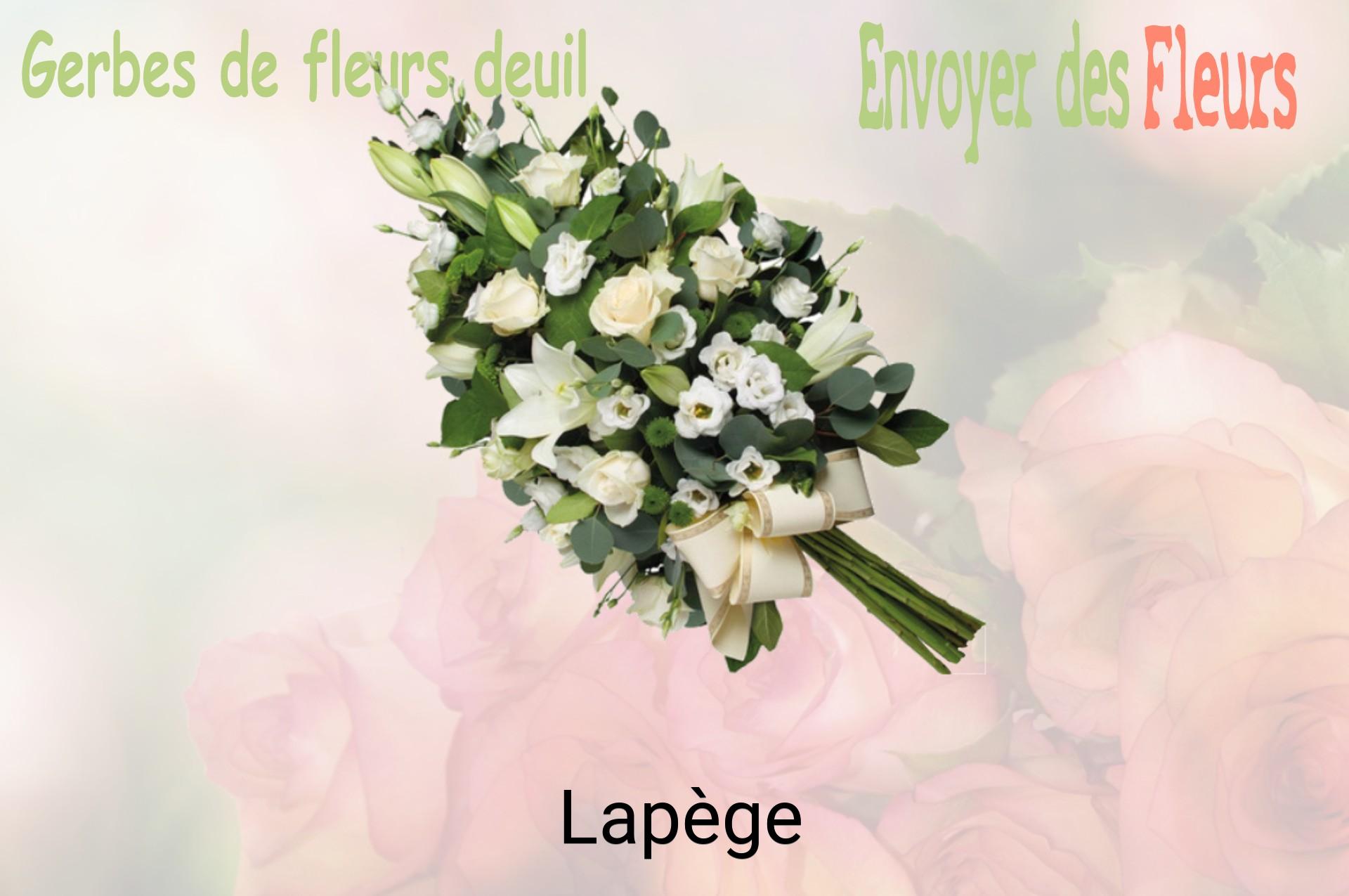 Gerbe de fleurs de deuil livrée à Lapège